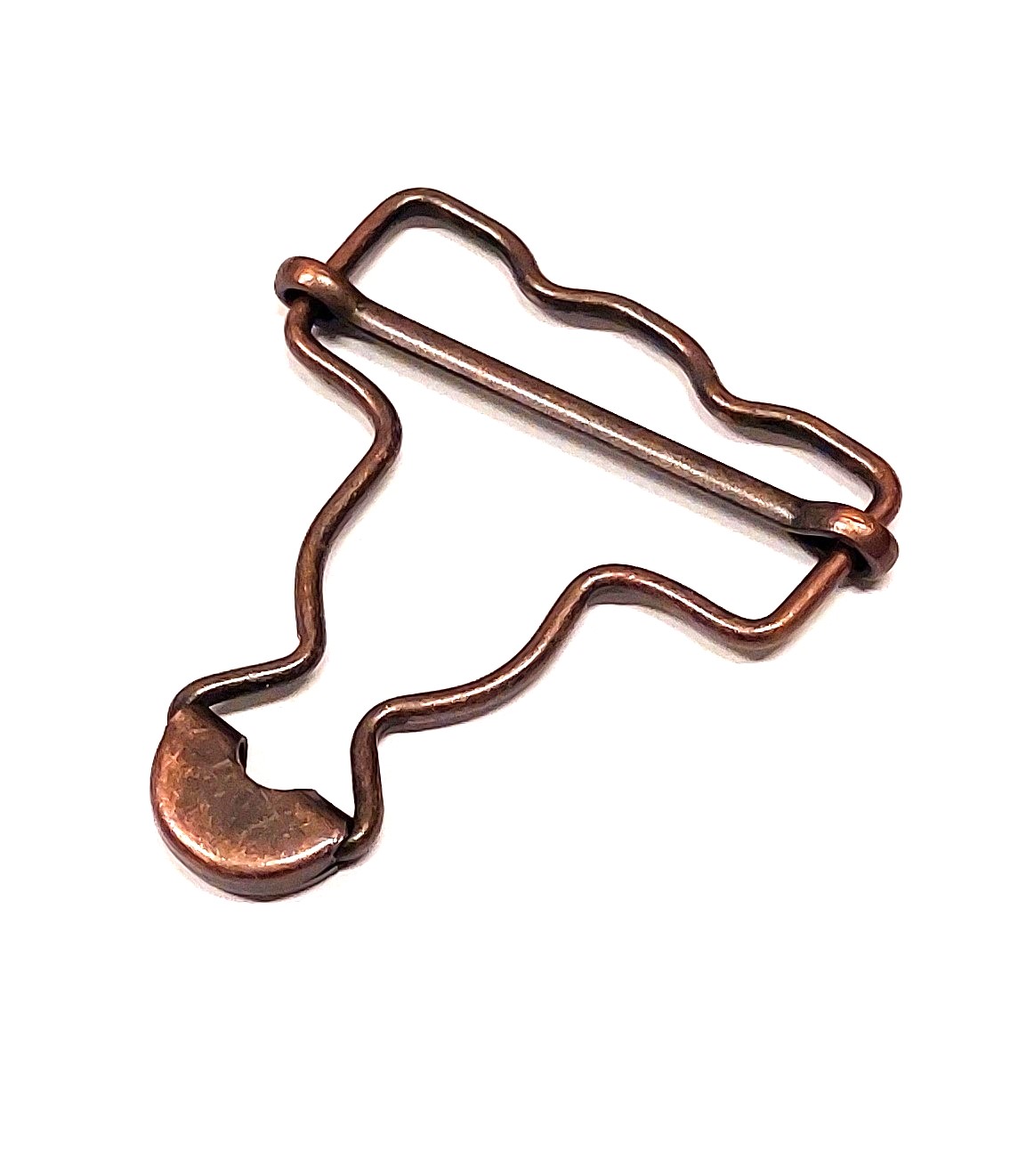 Overalový závěs 40 mm na knoflík, laclový, staroměď